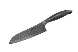 Samura ARTEFACT 7,1-tolline Santoku kööginuga: esmaklassiline VG-10 terasest tera, ergonoomiline käepide - täpseks tükeldamiseks, viilutamiseks ja kuubikuteks lõikamiseks цена и информация | Столовые и кухонные приборы | kaup24.ee