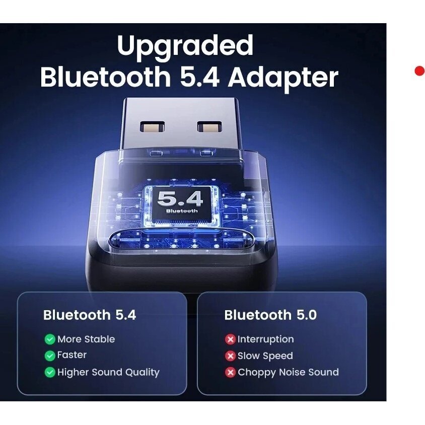 Adapter USB Bluetooth 5.4 Mini USB vastuvõtja-saatja juhtmevabale hiirele, klaviatuurile jne. hind ja info | Mobiiltelefonide laadijad | kaup24.ee