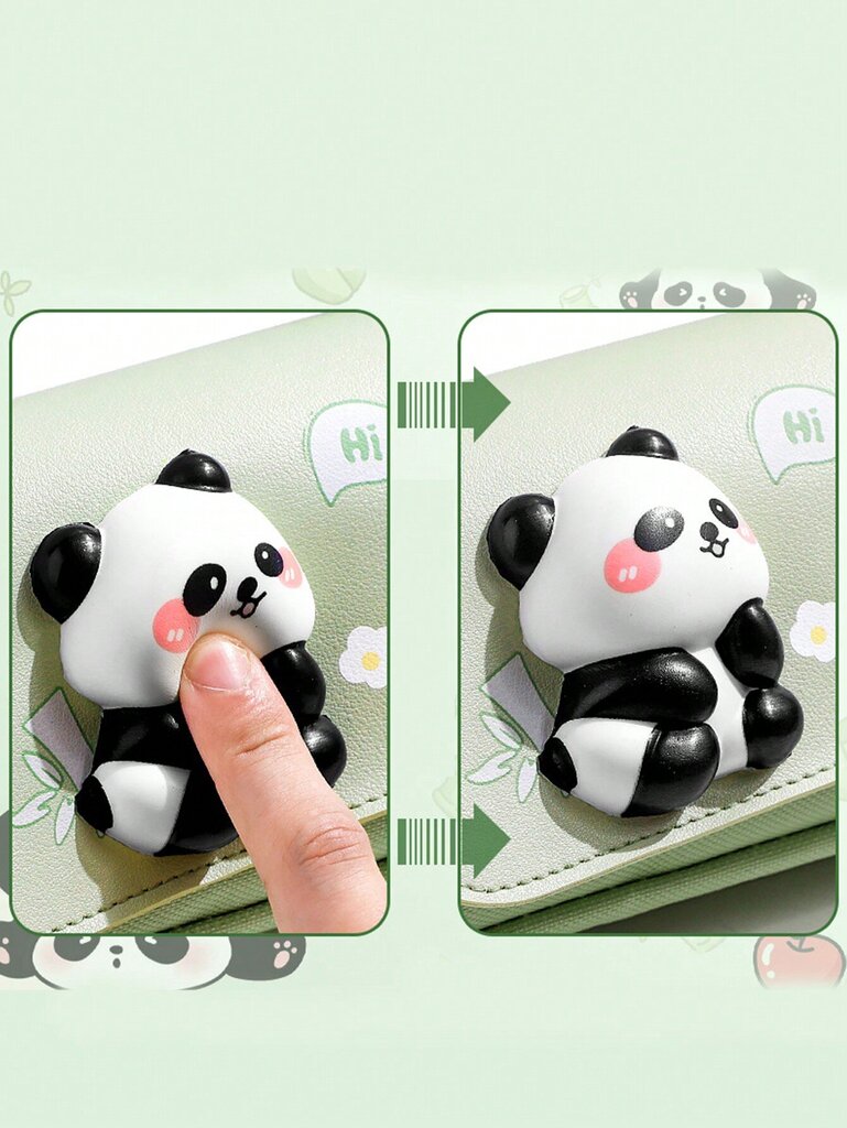 Pliiatsitops panda kujuga stressi leevendamiseks, Electronics LV-120448, roheline, 1 tk hind ja info | Pinalid | kaup24.ee