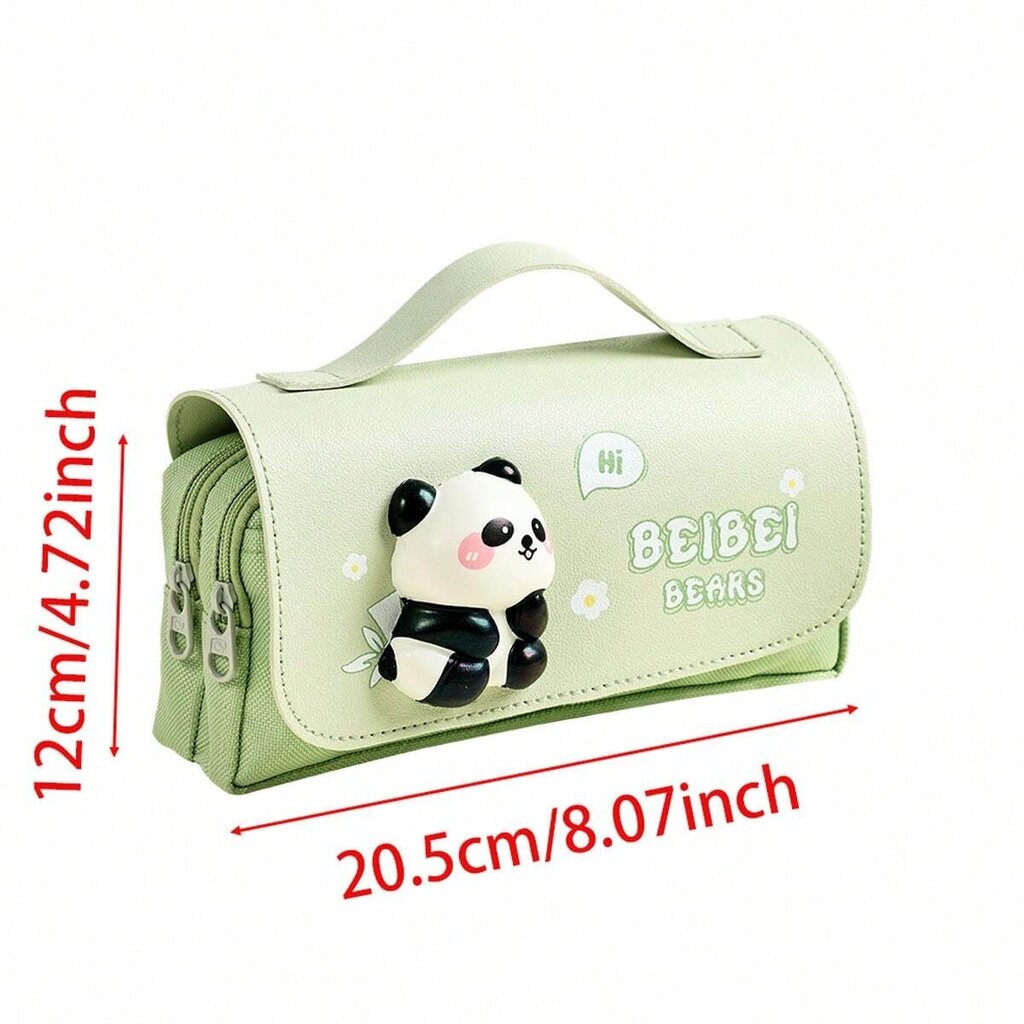 Pliiatsitops panda kujuga stressi leevendamiseks, Electronics LV-120448, roheline, 1 tk hind ja info | Pinalid | kaup24.ee