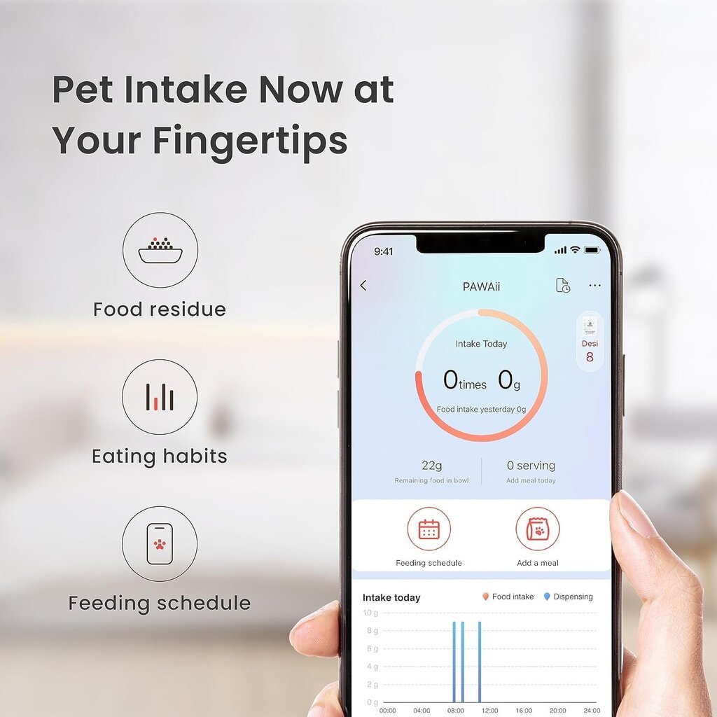 Automaatne kassisöötja Pawaii ‎UK-AF01W-W цена и информация | Toidukausid loomadele | kaup24.ee