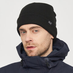 Jack Wolfskin unisex must talvemüts 1903891-6000 hind ja info | Meeste sallid, mütsid ja kindad | kaup24.ee