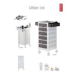 Парикмахерская тележка CERIOTTI URBAN ICE с 6 ящиками и колесами NO-HAIR цена и информация | Аксессуары для волос | kaup24.ee