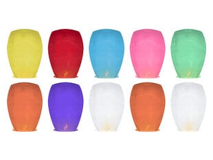Värvilised taevalaternad, erinevad värvid, 37x53x95 cm, 1 pakk/9 tk цена и информация | Гудки для вечеринки Clown Face (4шт.) | kaup24.ee