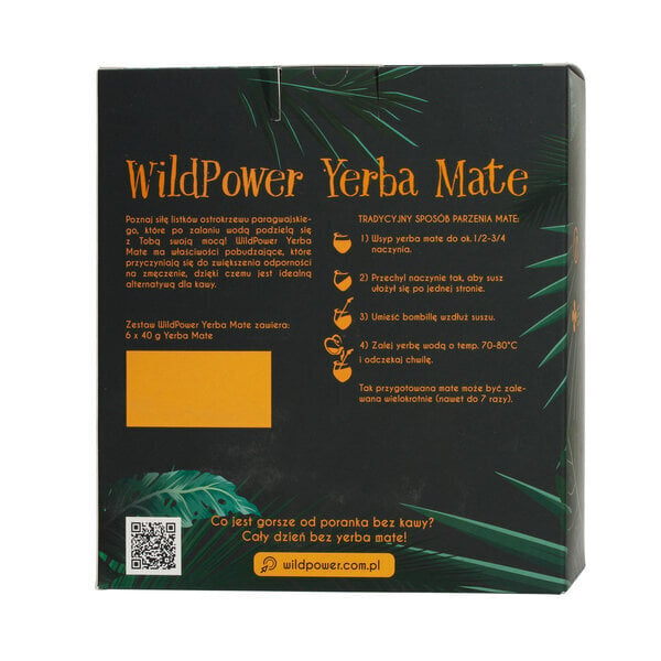 WildPower Yerba Mate teekomplekt, 6x40g hind ja info | Tee | kaup24.ee