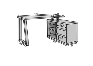 Письменный стол ADRK Furniture Iwo II, черный/коричневый цена и информация | Компьютерные, письменные столы | kaup24.ee