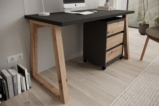 Kirjutuslaud ADRK Furniture Iwo I, must/pruun hind ja info | Arvutilauad, kirjutuslauad | kaup24.ee