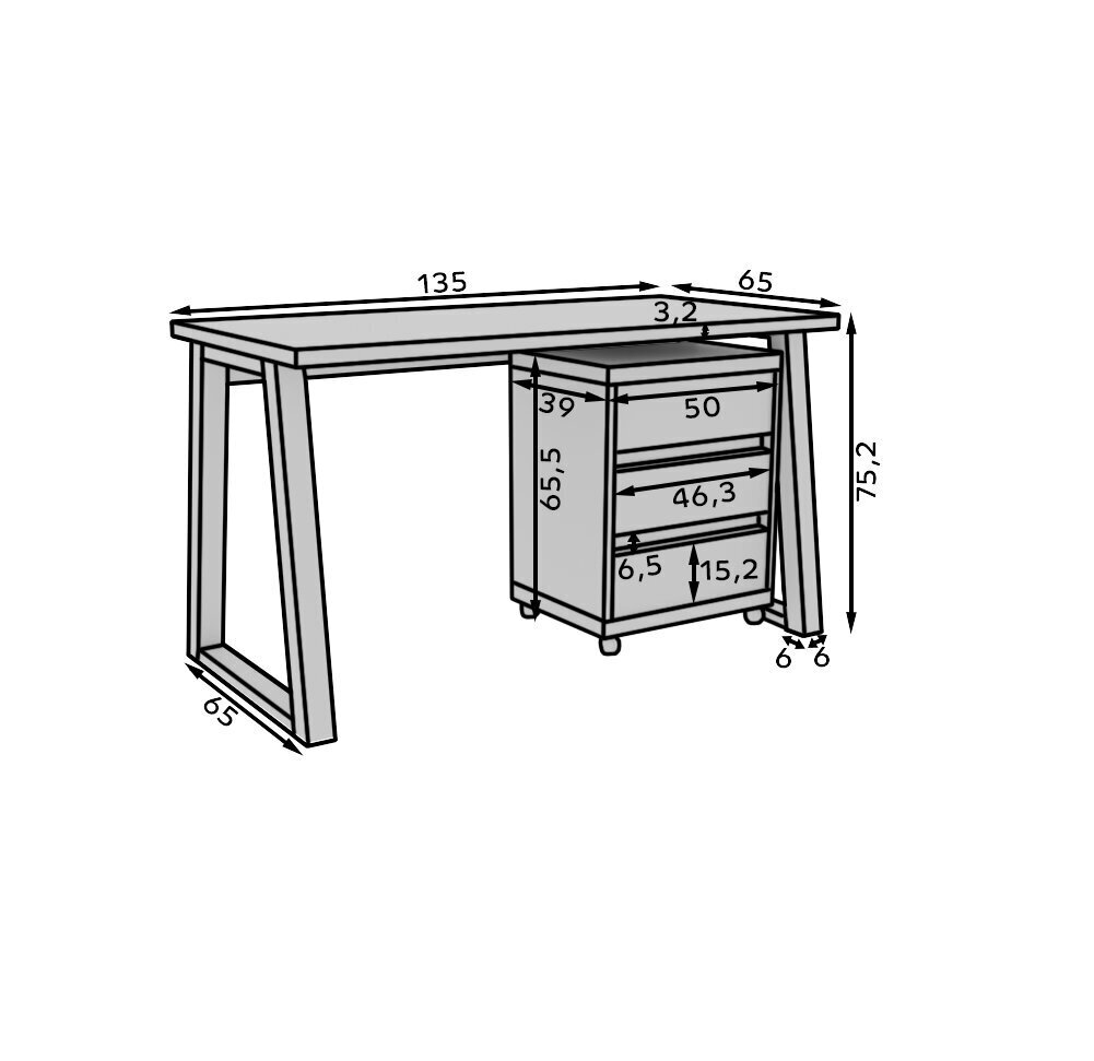 Kirjutuslaud ADRK Furniture Iwo I, pruun/must цена и информация | Arvutilauad, kirjutuslauad | kaup24.ee