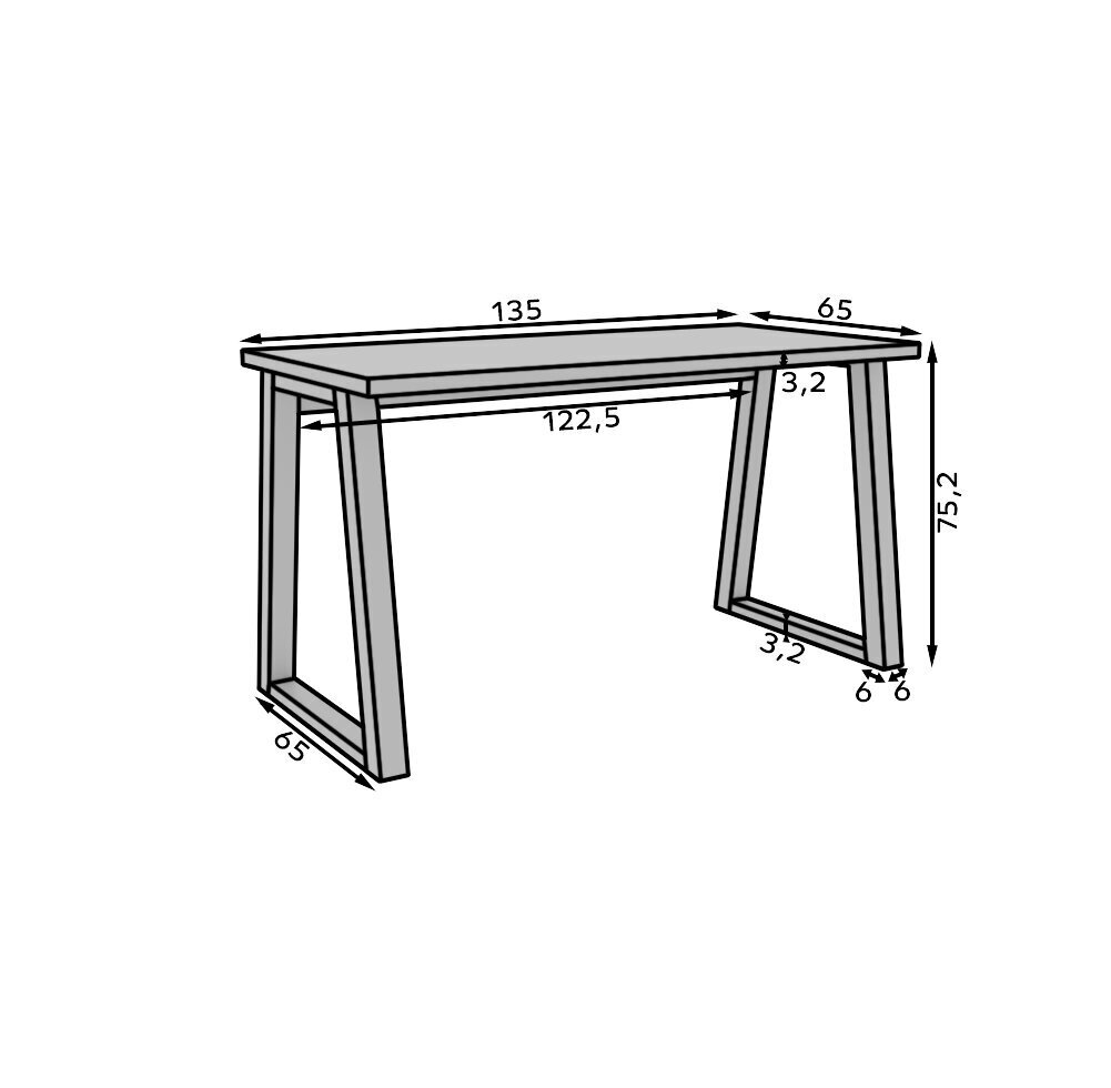 Kirjutuslaud ADRK Furniture Iwo, must/pruun hind ja info | Arvutilauad, kirjutuslauad | kaup24.ee