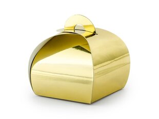 Dekoratiivsed karbid maiustustele, kuldsed, 6x6x5,5 cm, 1 pakk/10 tk hind ja info | Ühekordsed nõud | kaup24.ee