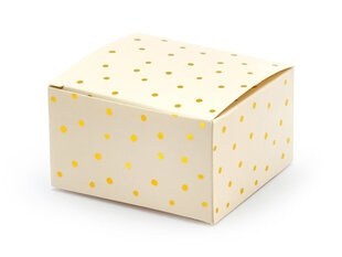Декоративные коробки для угощений, светло-оранжевые с точками золотого цвета, 6 x 3,5 x 5,5 см, 1 упак /10 шт цена и информация | Праздничная одноразовая посуда | kaup24.ee