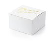 Dekoratiivsed karbid maiustustele Thank you, valged kuldset värvi kirjaga, 6x3,5x5,5 cm, 1 pakk/10 tk hind ja info | Ühekordsed nõud | kaup24.ee