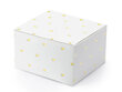 Dekoratiivsed karbid maiustustele, valged koos kuldset värvi südametega, 6x3,5x5,5 cm, 1 karp/50 pakki (1 pakk/10 tk) hind ja info | Ühekordsed nõud | kaup24.ee