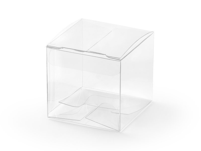 Dekoratiivsed karbid maiustustele, läbipaistvad, 5x5x5 cm, 1 karp/30 pakki (1 pakk/10 tk) hind ja info | Ühekordsed nõud | kaup24.ee