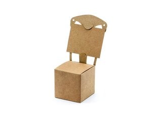 Декоративные настольные карточки и коробки для угощений Chair, коричневые, 5x5x13,5 см, 1 уп/10 шт цена и информация | Праздничная одноразовая посуда | kaup24.ee