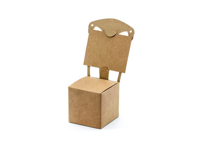 Dekoratiivsed lauakaardid ja karbid maiustustele Chair, pruunid, 5x5x13,5 cm, 1 karp/50 pakki (1 pakk/10tk) цена и информация | Ühekordsed nõud | kaup24.ee