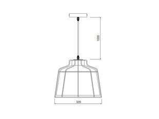 Ripplamp GOA, 32 cm, must/kuldne 3512 hind ja info | Rippvalgustid | kaup24.ee