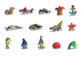 Puidust erikujuliste tükkidega pusle "Magic Fish" Wooden Puzzle 250 pcs / Wooden.city hind ja info | Pusled | kaup24.ee