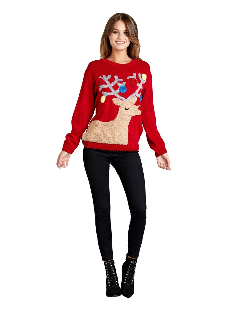 Naiste kampsun Iska Christmas Light Reindeer Jumper, ML4417 hind ja info | Naiste kampsunid | kaup24.ee