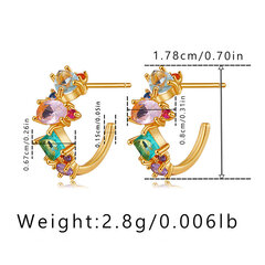 Värvilised tsirkoonist kõrvarõngad, vaskkattega kullatud kõrge kvaliteediga taskukohased luksuslikud kõrvaklapid, värvi säilitamine hind ja info | Kõrvarõngad | kaup24.ee