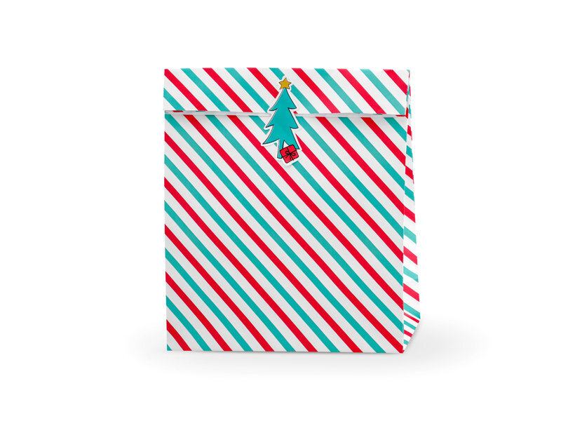 Kinkekarp Merry Xmas - Stripes 25x11x27cm (1 pakk/ 3 tk) цена и информация | Kingituste pakendid | kaup24.ee