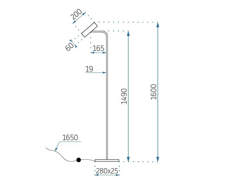 Lamp APP965-1F Must hind ja info | Põrandalambid | kaup24.ee