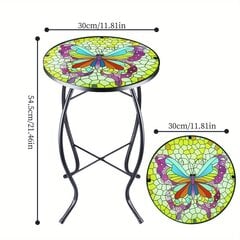 '1 шт., круглый стол из металлического стекла с разноцветной бабочкой для гостиной' цена и информация | Кухонные и обеденные столы | kaup24.ee