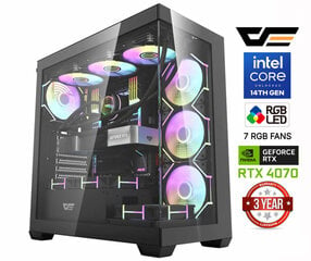 Mdata Gaming Core i9-14900F 64GB 1TB SSD 2TB HDD RTX 4070 12GB NoOS hind ja info | Lauaarvutid | kaup24.ee