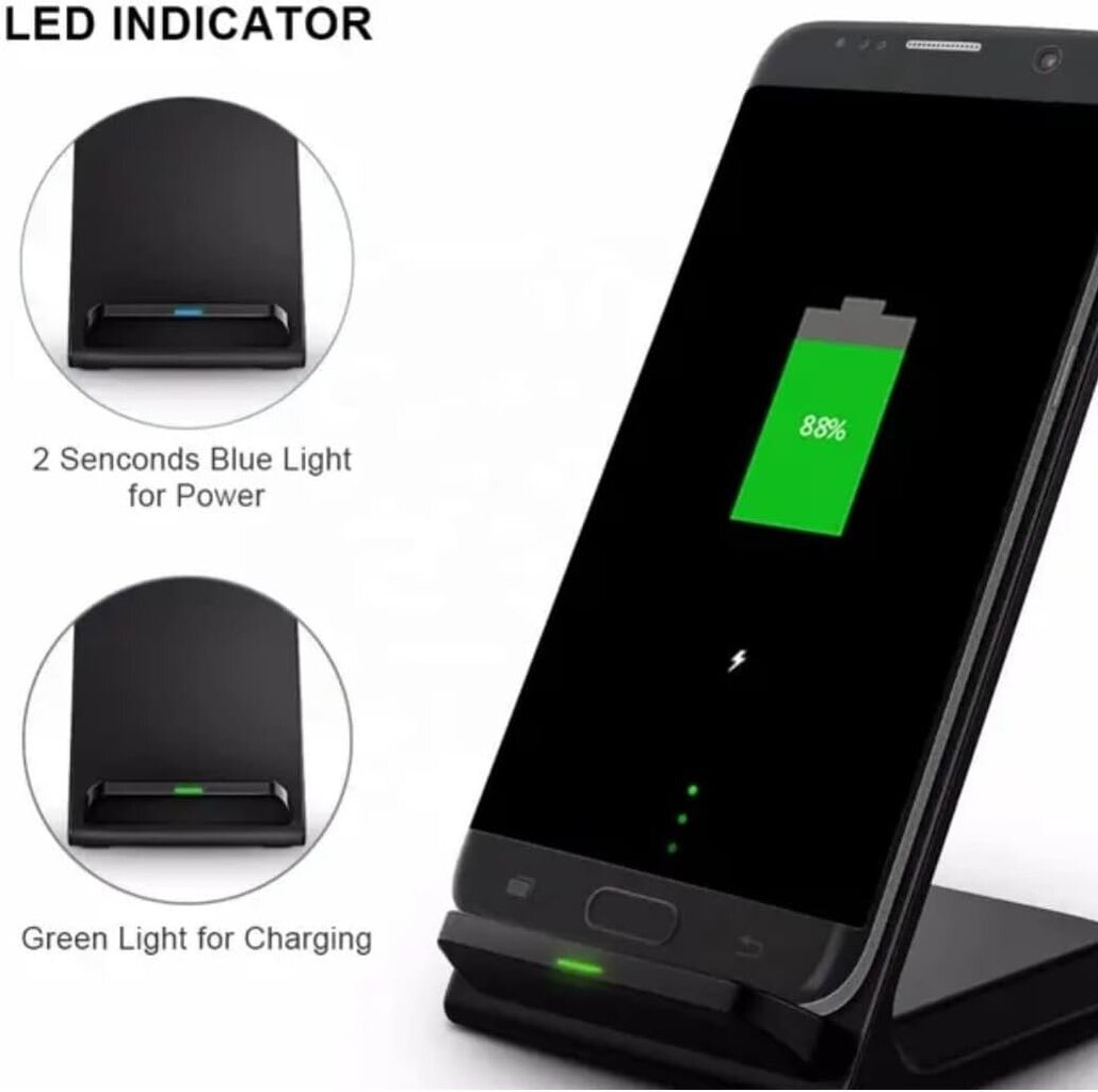 Traadita laadija Dual Coils Chargeur Sans Fil, ABT laadija ühildub iphone 13/12/12/11/8/X/SE, Galaxy S20/S10e/S10+/S10 hind ja info | Mobiiltelefonide laadijad | kaup24.ee