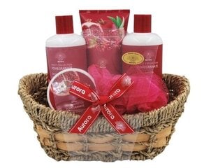 Komplekt Aurora Exotic Crush Pomegranate: dušigeel, 300 ml + šampoon, 300 ml + kehakoorija, 50 ml + kehapalsam, 180 ml + švamm hind ja info | Kehakreemid, kehaspreid | kaup24.ee