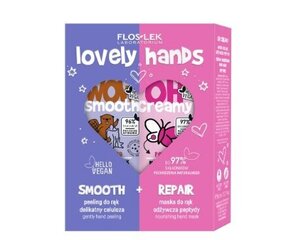 Flos-Lek Lovely Hands Комплексный уход за руками: Пилинг 50 г + Маска 50 мл цена и информация | Кремы, лосьоны для тела | kaup24.ee