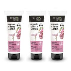 Tugevdav kätekreem Organic Shop Cherry and Lotus, 3 x 75 ml hind ja info | Kehakreemid, kehaspreid | kaup24.ee