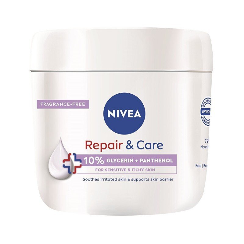 Niisutav kehakreem tundlikule nahale Nivea Repair - Care, 400 ml цена и информация | Kehakreemid, kehaspreid | kaup24.ee