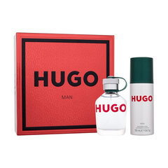 Kehahoolduskomplekt Hugo Boss Hugo Man EDT meestele: tualettvesi 75 ml + deodorant 150 ml hind ja info | Meeste parfüümid | kaup24.ee