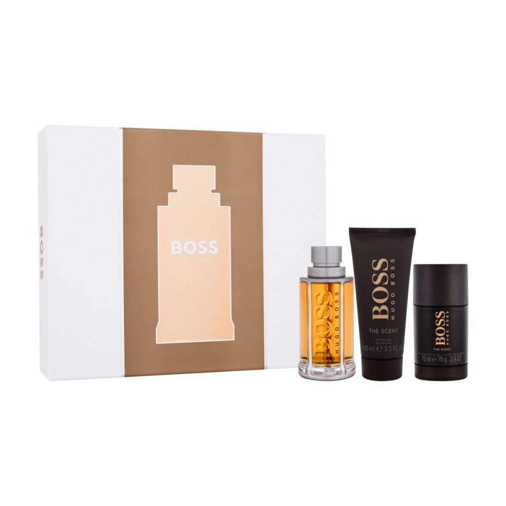 Kosmeetikakomplekt Hugo Boss The Scent meestele: tualettvesi 100 ml + dušigeel 100 ml + pliiatsdeodorant 75 ml hind ja info | Meeste parfüümid | kaup24.ee