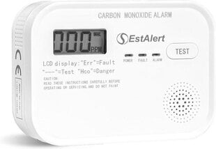 Vingugaasiandur EstAlert 10a LCD Ekraaniga цена и информация | Детекторы дыма, газа | kaup24.ee