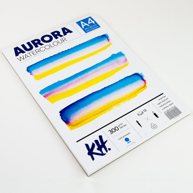 Akvarellialbum AURORA A4, 300gsm 12 lehte, Külmpressitud hind ja info | Vihikud, märkmikud ja paberikaubad | kaup24.ee