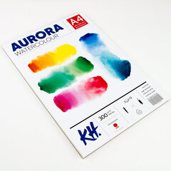 Akvarellialbum AURORA A4, 300gsm 12 lehte, Kuumpressitud hind ja info | Vihikud, märkmikud ja paberikaubad | kaup24.ee