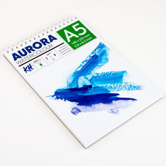 Akvarellialbum AURORA A5, 300gsm 12 lehte, Krobeline (Spiraal) цена и информация | Бумага, тетради | kaup24.ee