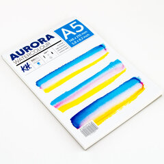 Akvarellialbum AURORA A5, 300gsm 12 lehte, Külmpressitud hind ja info | Vihikud, märkmikud ja paberikaubad | kaup24.ee