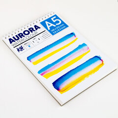 Akvarellialbum AURORA A5, 300gsm 12 lehte, Külmpressitud (Spiraal) цена и информация | Тетради и бумажные товары | kaup24.ee