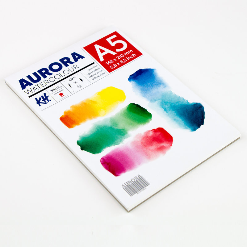 Akvarellialbum AURORA A5, 300gsm 12 lehte, Kuumpressitud цена и информация | Vihikud, märkmikud ja paberikaubad | kaup24.ee