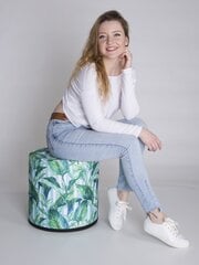 Пуф Bertoni для сада, гостиной, спальни, круглый,  40х40 см, Stripe Palm цена и информация | Садовые стулья, кресла, пуфы | kaup24.ee