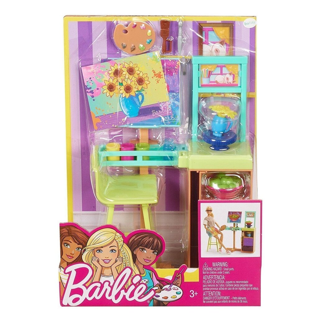 Kunstistuudio nukkudele Barbie, FJB26 цена и информация | Tüdrukute mänguasjad | kaup24.ee