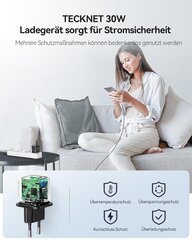 TECKNET 30W USB C laadija hind ja info | Mobiiltelefonide laadijad | kaup24.ee