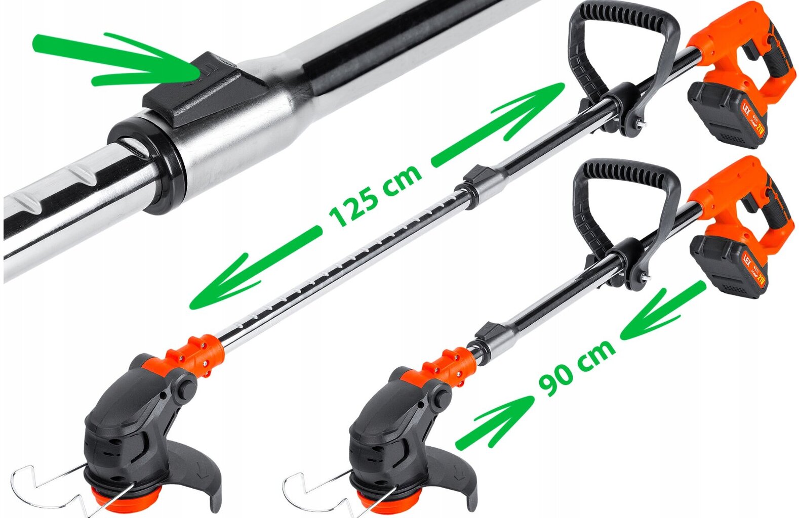 Juhtmeta trimmer Lex LX GT2B, 21V koos tarvikutega hind ja info | Murutrimmerid | kaup24.ee