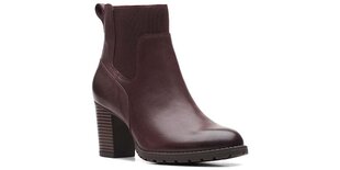 Clarks Women's Verona Ease burgundia värvi nahast slip-on saapad hind ja info | Naiste saapad | kaup24.ee