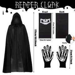 Täiskasvanute grim reaper kostüüm, 4 tk. hind ja info | Karnevali kostüümid | kaup24.ee