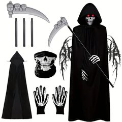 Täiskasvanute grim reaper kostüüm, 4 tk. hind ja info | Karnevali kostüümid | kaup24.ee