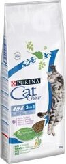 Purina Cat Chow Feline 3in1 kalkuniga, 15 kg hind ja info | Kuivtoit kassidele | kaup24.ee